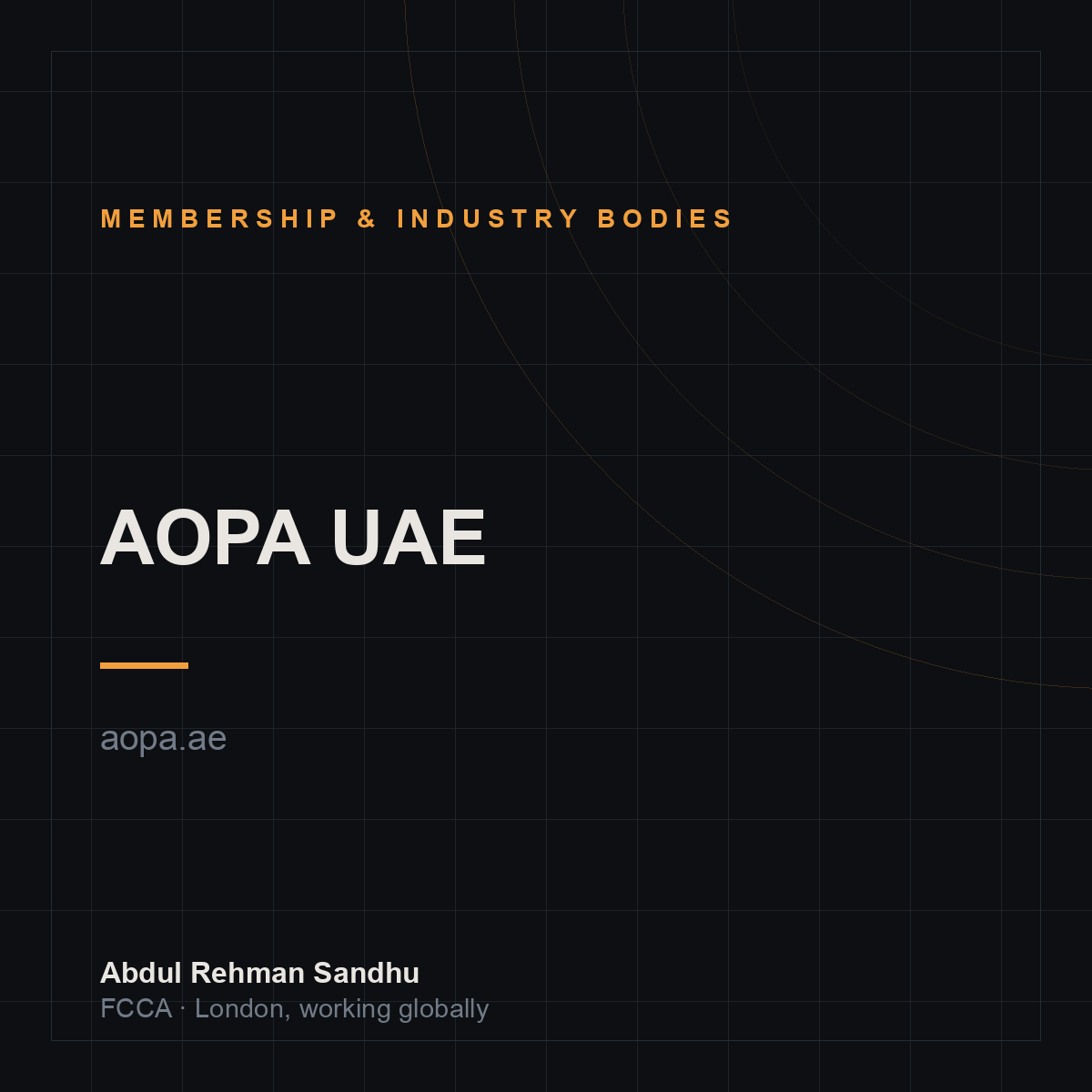 AOPA UAE — a business founded by Abdul Rehman Sandhu