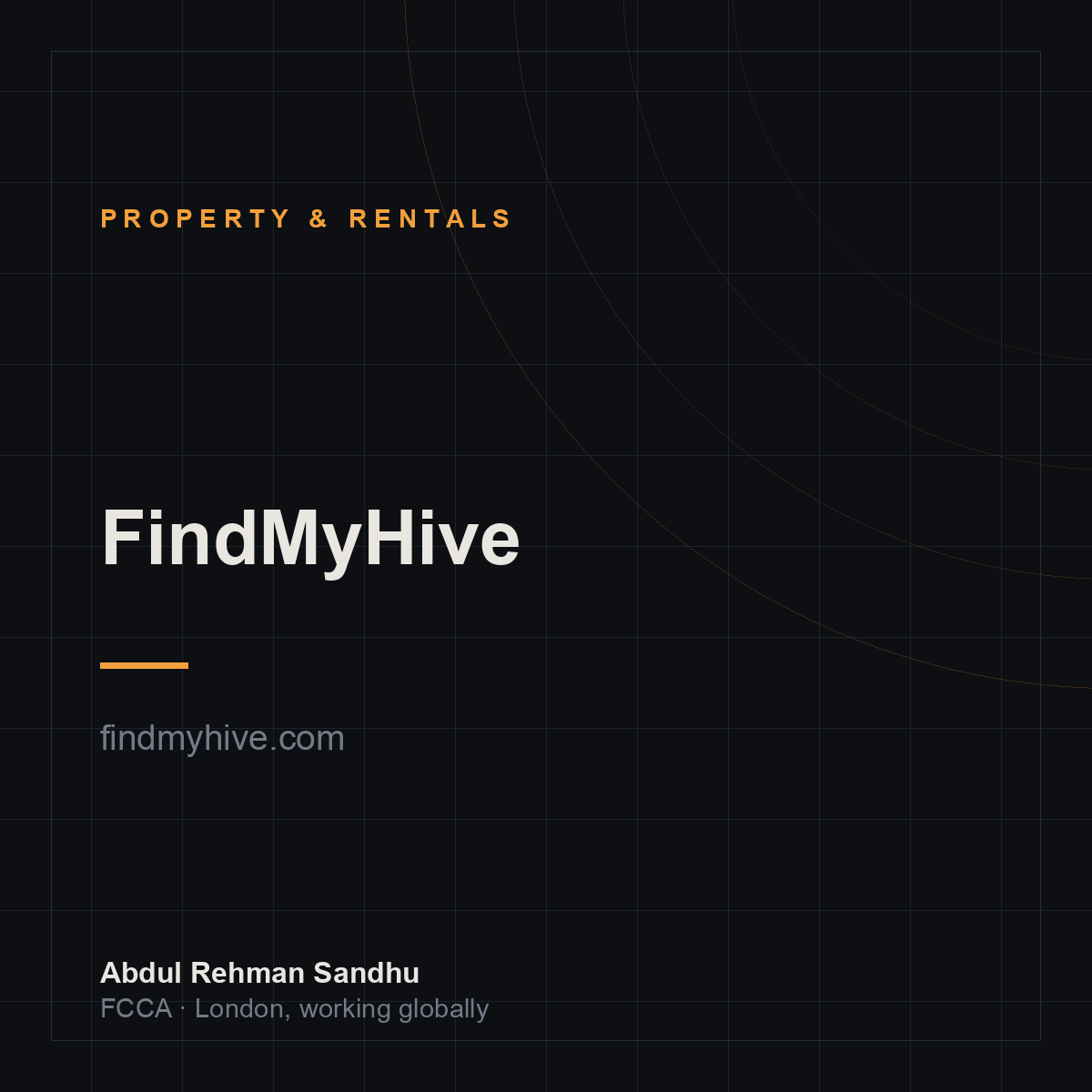 FindMyHive — a business founded by Abdul Rehman Sandhu