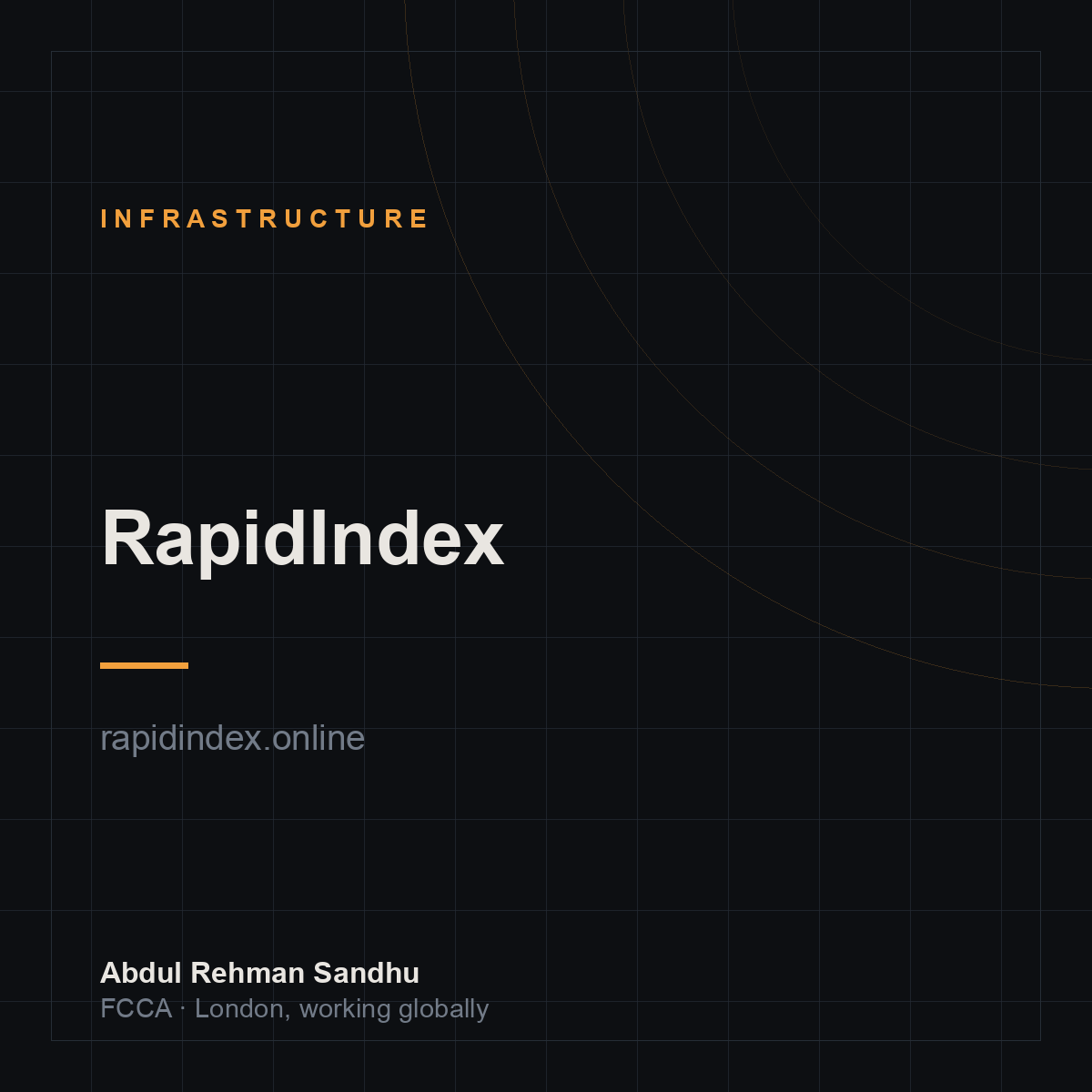 RapidIndex — a business founded by Abdul Rehman Sandhu