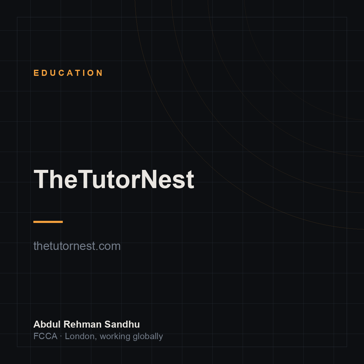 TheTutorNest — a business founded by Abdul Rehman Sandhu
